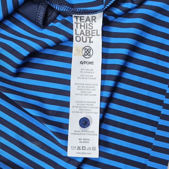 G/FORE Womens Golf Dress Blue Navy Striped Short Sleeve Polo Performance Small s - Picture 5 of 8